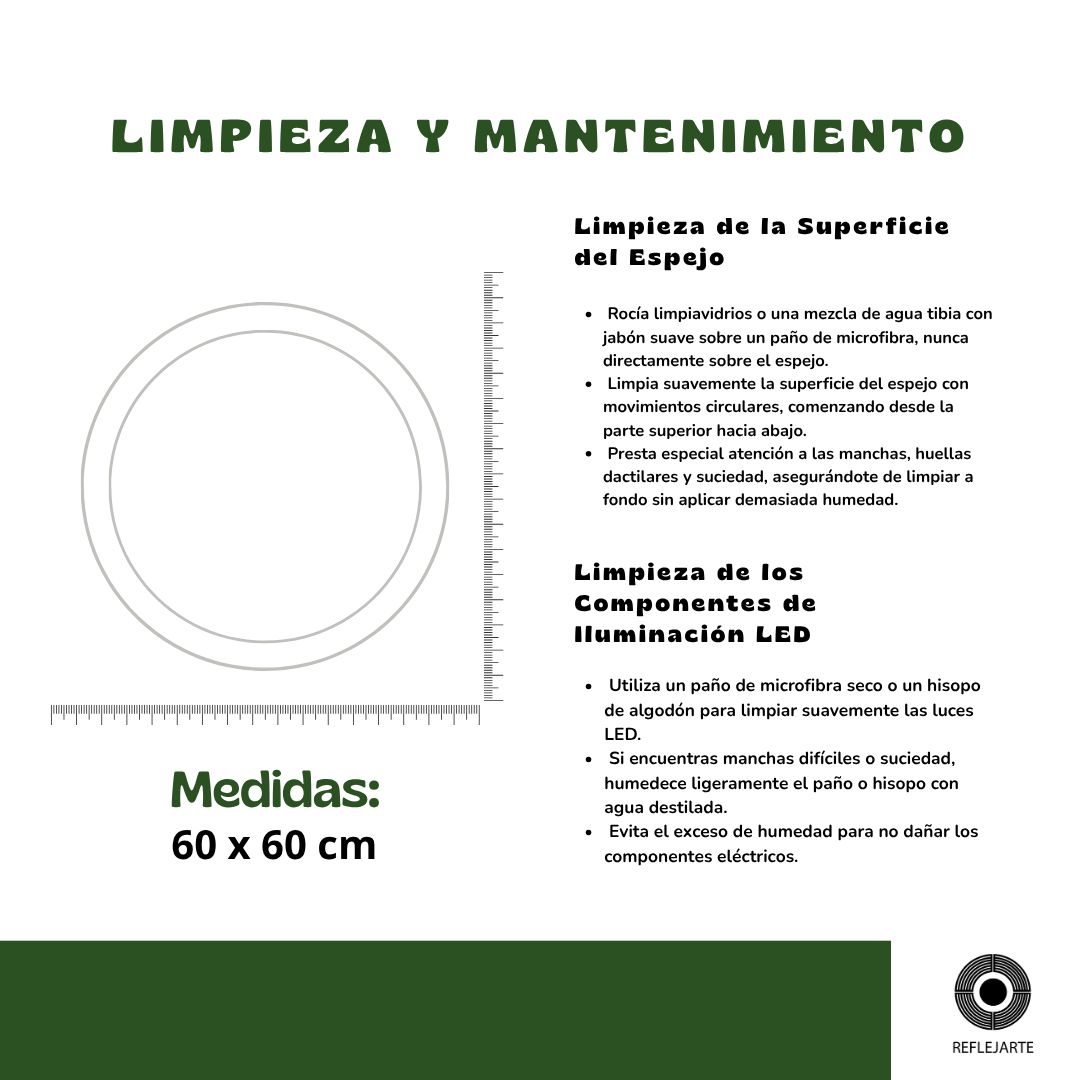 Circular 60 x 60 cm 3 Luces LED