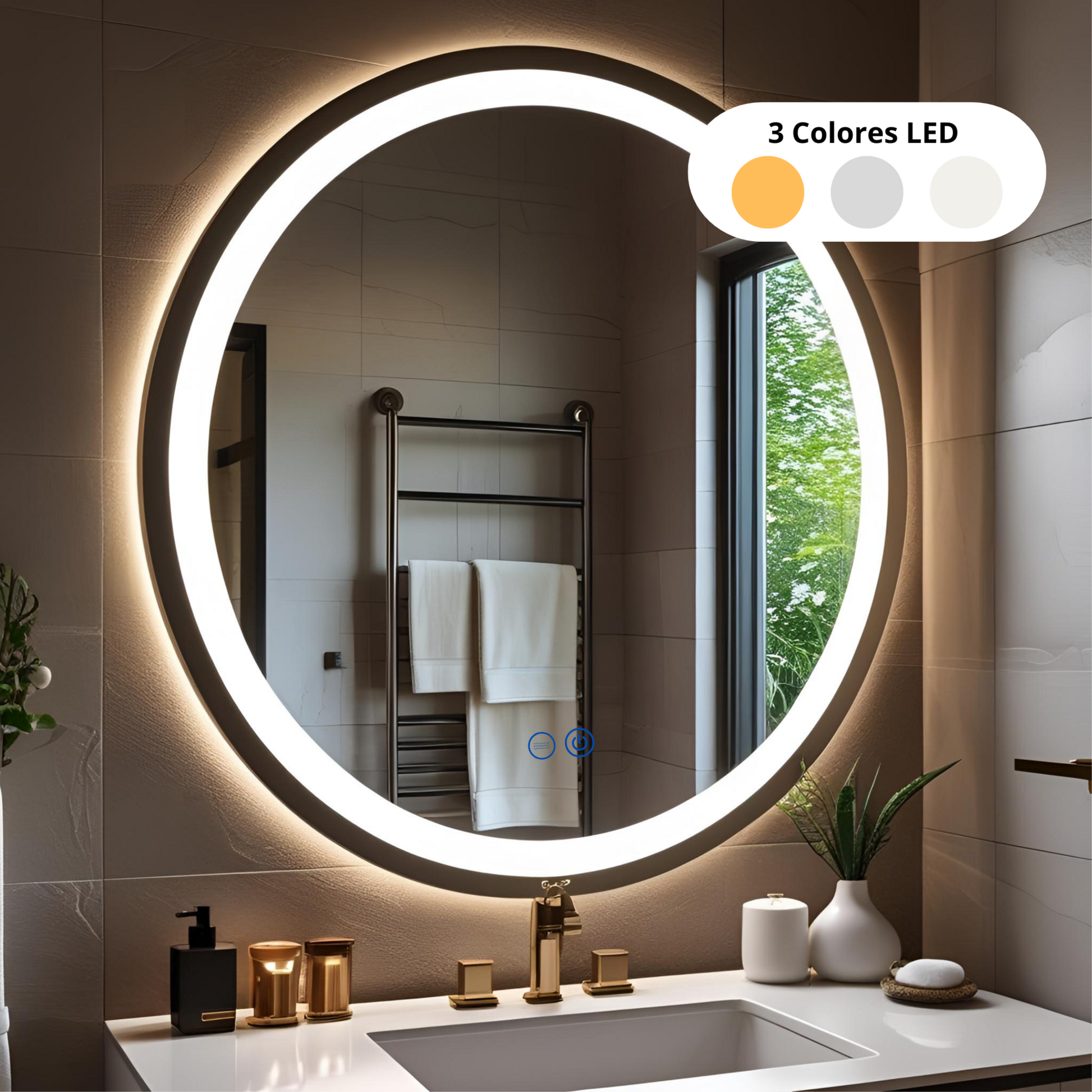 Circular 60 x 60 cm 3 Luces LED