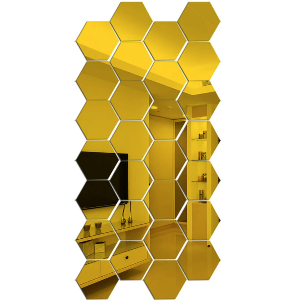 Kit 24pz. Espejos Hexagonal 10 cm de radio
