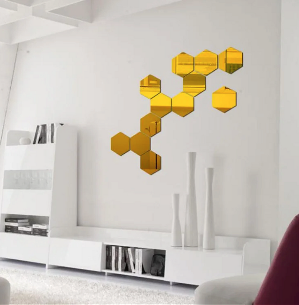 Kit 24pz. Espejos Hexagonal 10 cm de radio